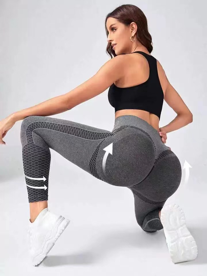 Lady Sport Style Solid Color Nylon Active Bottoms Leggings display picture 4