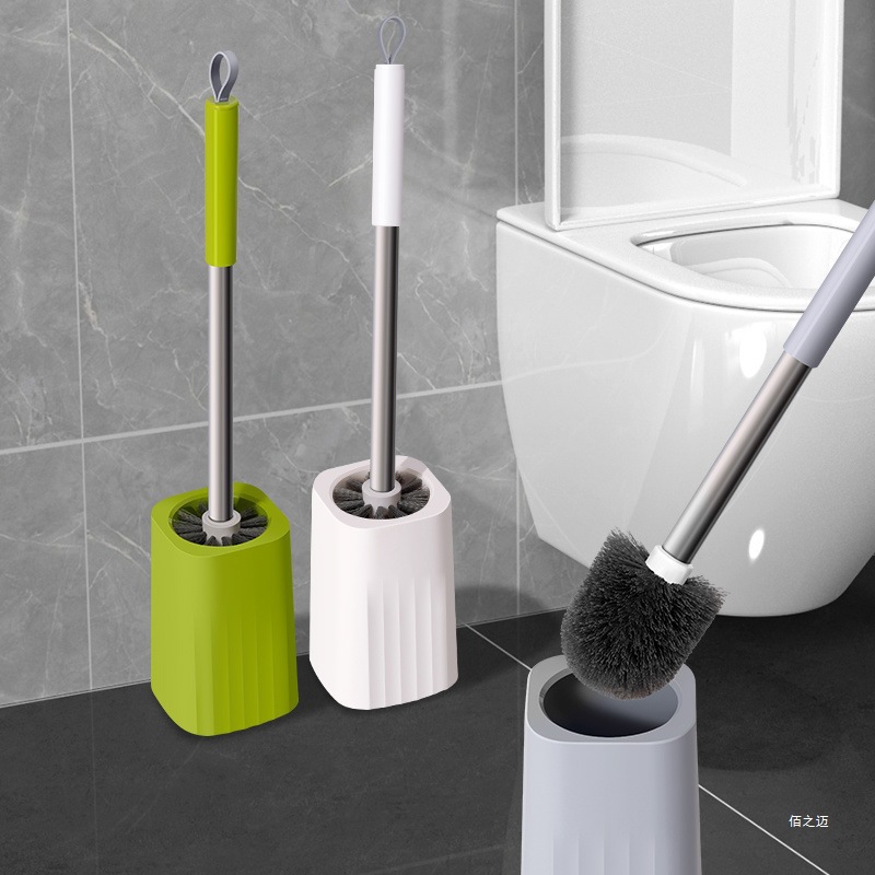 Cleaning Toilet Brush Household Bathroom Toilet Brush Without Dead Ends with Base Bathroom Long Handle Set Round Head Brush