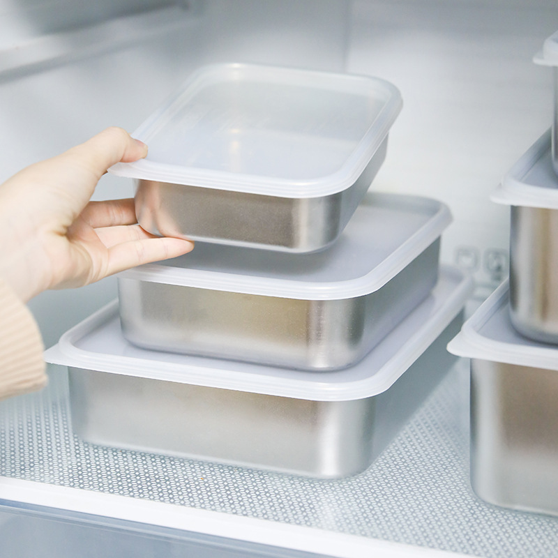 304 Stainless Steel Fresh Box Food Grade Sealing Box Refrigerator Food Flowers Fresh and Frozen Large Capacity Storage Box 4