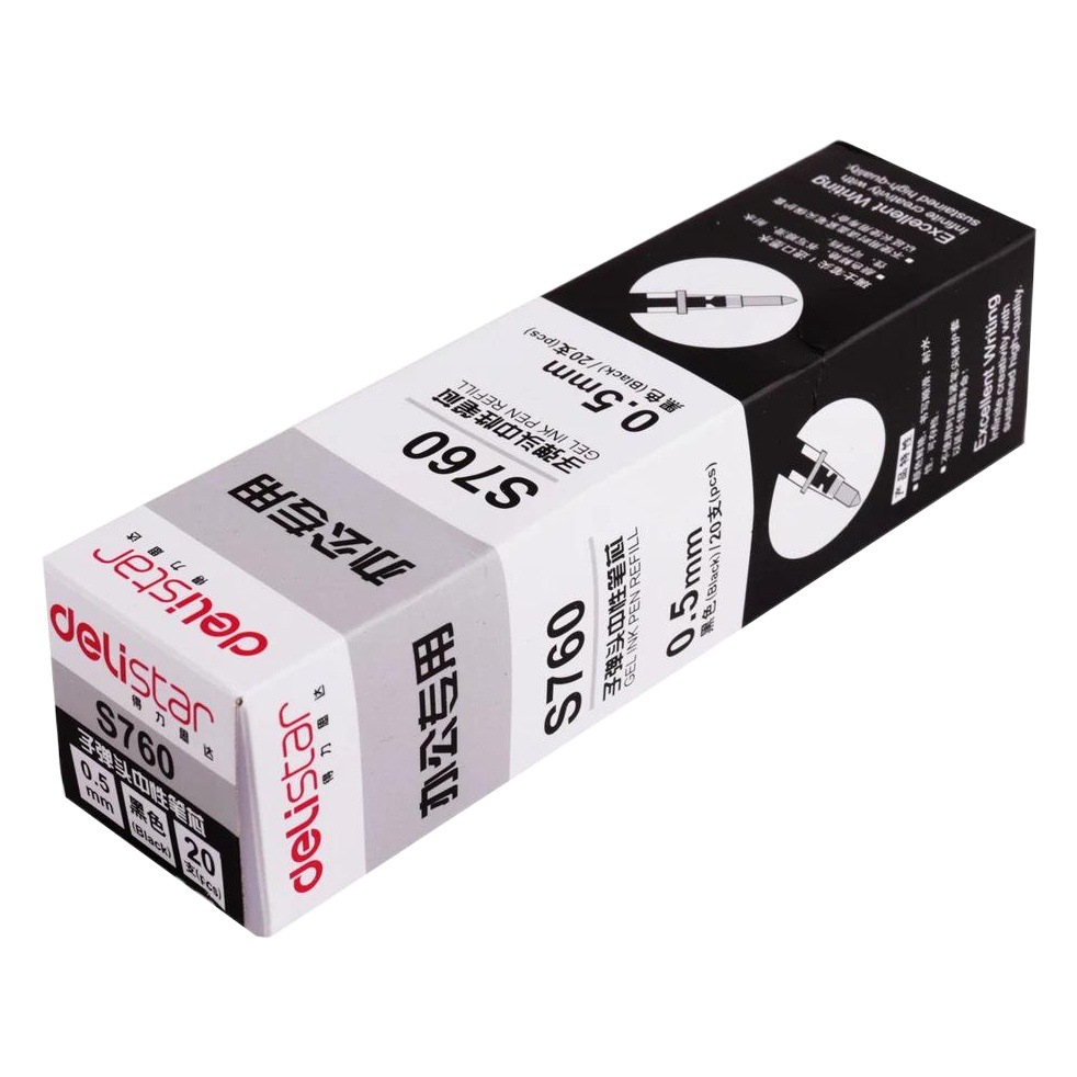 Deli S760 Neutral Refill Carbon Refill Water Refill Signature Refill Bullet 0.5 Office 20 Pack
