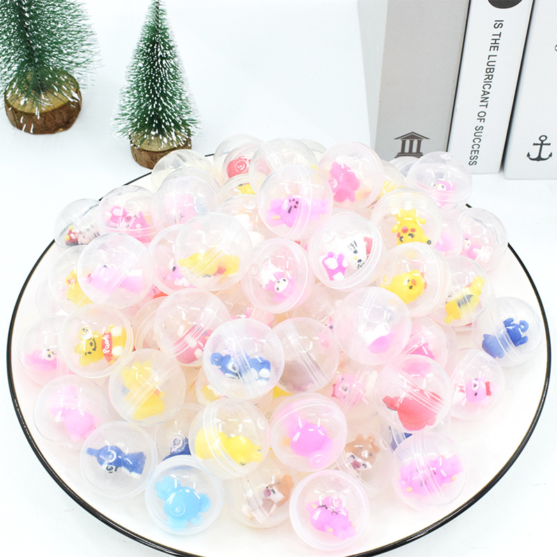 Suministro directo de fábrica 32mm muñeca transparente cáscara de huevo juguete Bola de huevo 7,5 cm ronda huevo máquina de torsión sala de juegos