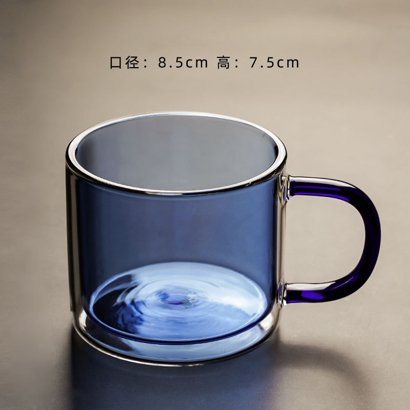 250ml 레이크 블루 이중층 유리