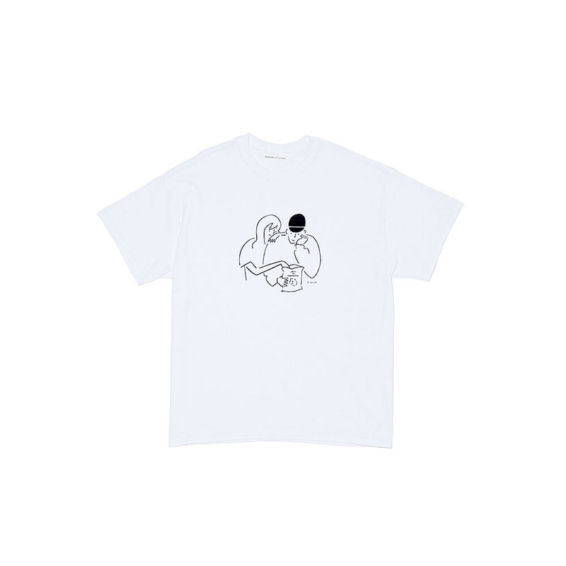 Illustration Art Parent Field Male Simple Men's and Women's Couple Art Art Short-sleeved Shoulder Heavy Cotton T-shirt