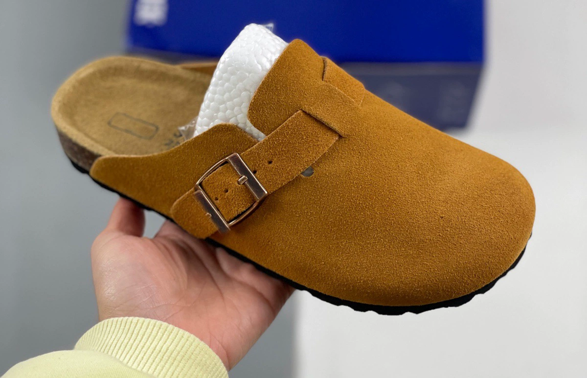 Сандалии Birkenstock из замши для ленивых мужчин BK домашние летние односторонние регулируемые пляжные открытые плоские сандалии для женщин
