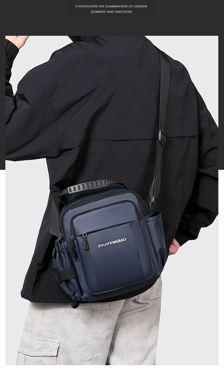 2025 New fashionable men's bag, large-capacity single-shoulder bag, durable backpack, multi-pocket business casual men's crossbody bag undefined