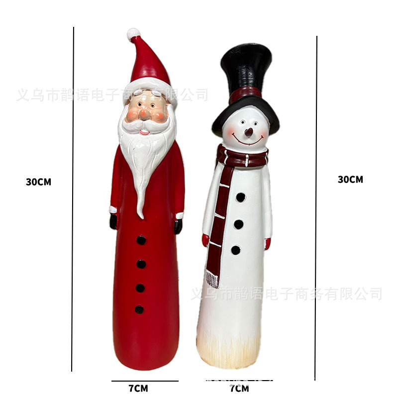 跨境创意圣诞节家居摆件圣诞老人圣诞雪人树脂工艺品摆件圣诞装饰|undefined