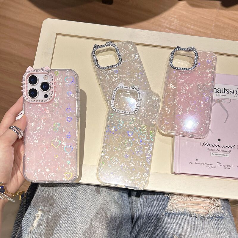 New 3D Heart Shell Pattern All-Inclusive Lens Suitable for Apple 17Promax Mobile Phone Case 15Promax Accessible Luxury 17