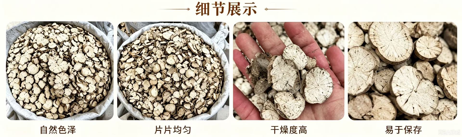 Fang Ji Dried Stephania Root Slices Han Fang Ji Traditional Herbal Decoction Ingredient 1000g Bag key features