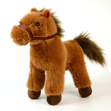 23cm卡通小马公仔棕色马毛绒玩具仿真小白马生肖马玩偶布娃娃儿童