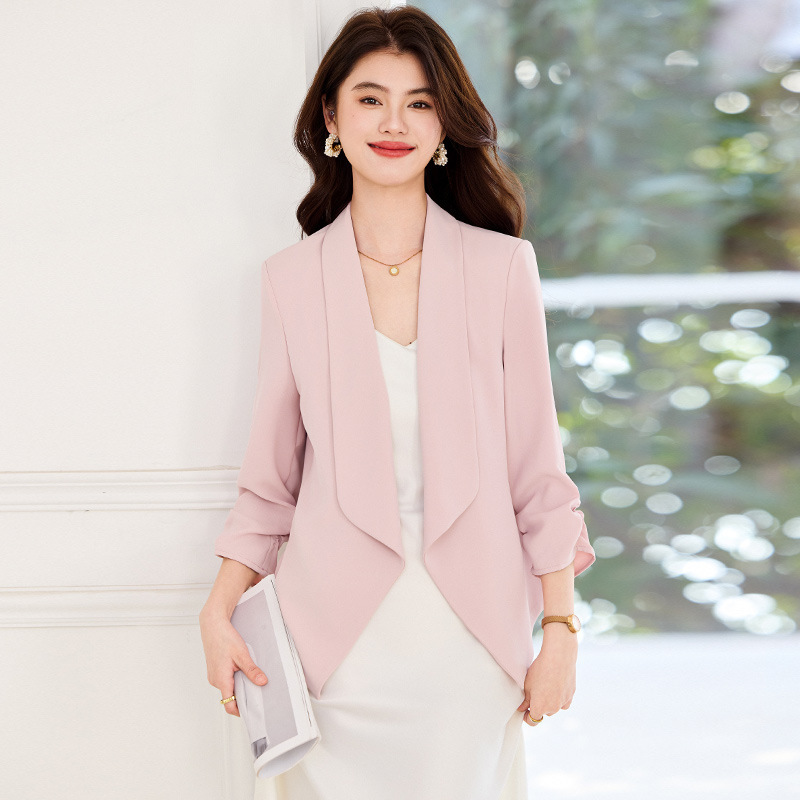 Three-Quarter Sleeve White Suit Jacket for Women Summer Thin Large Size Fashionable Goddess Style Professional Suit Suit Skirt Three-Quarter Sleeve White Suit Jacket for Women Summer Thin Large Size Fashionable Goddess Style Professional Suit Suit Skirt