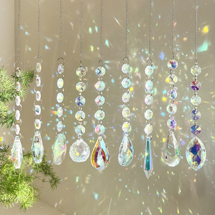 European Creative Style Cross-Border New DIY Pendant Colorful Octagonal Bead Curtain Pendant Sun Catcher Crystal Wind Chime
