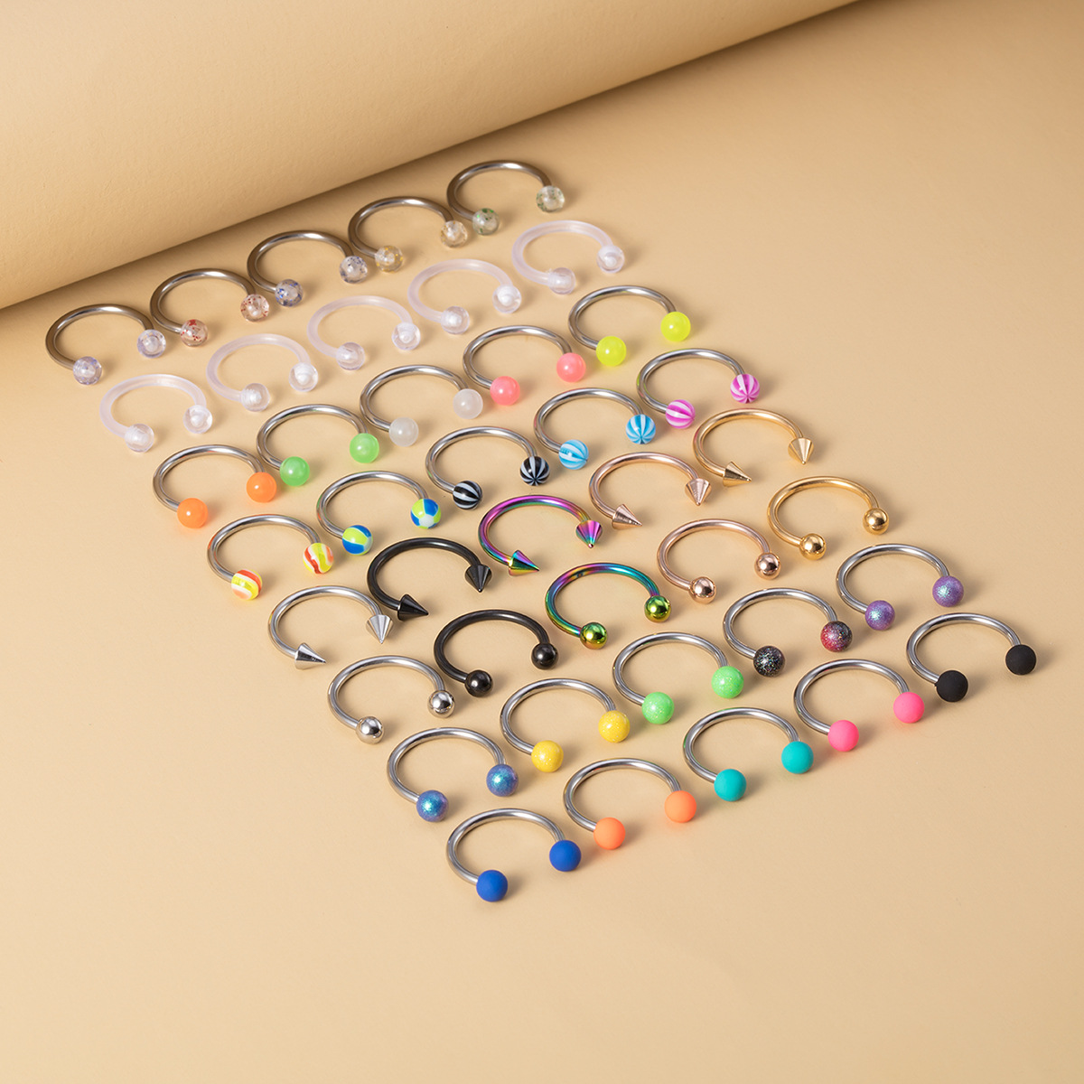 Simple Style U Shape Stainless Steel Arylic Nose Ring 1 Set