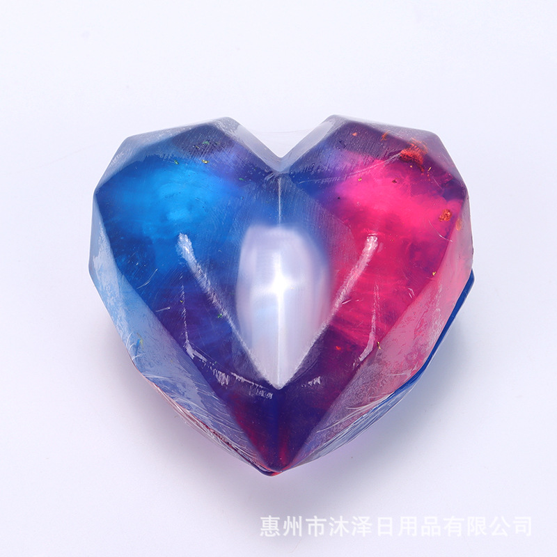 빨간색과 파란색 2색 라벤더 러브 비누