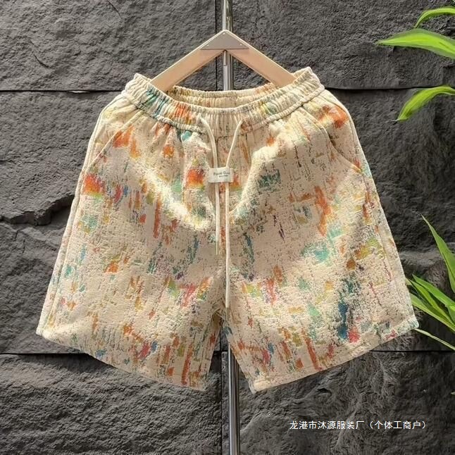Summer Trendy Brand New Graffiti Print Casual Shorts for Men, Stylish Designer Loose Sports Shorts