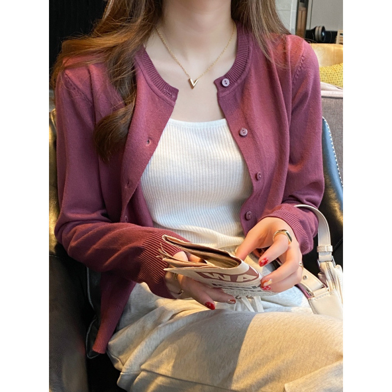 针织开衫女春装2025新款宽松软糯内搭打底衫薄款春秋毛衣爆款外套|undefined