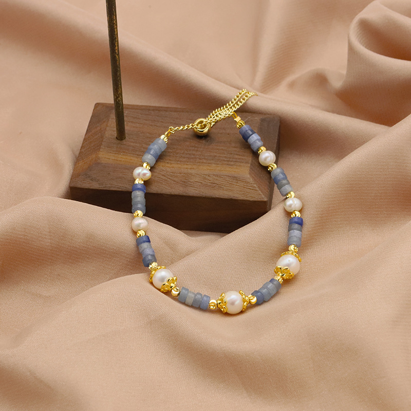 ¡Senior! Brazalete de perlas de agua dulce natural nicho de diseño de anabavia 18k oro real joyas galvanizadas para mujeres