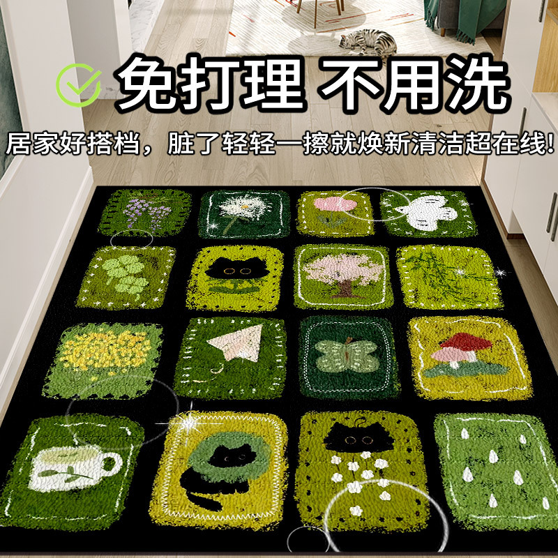 小清新入户门地垫皮革地垫PVC可裁剪玄关门垫好打理除尘门垫代发