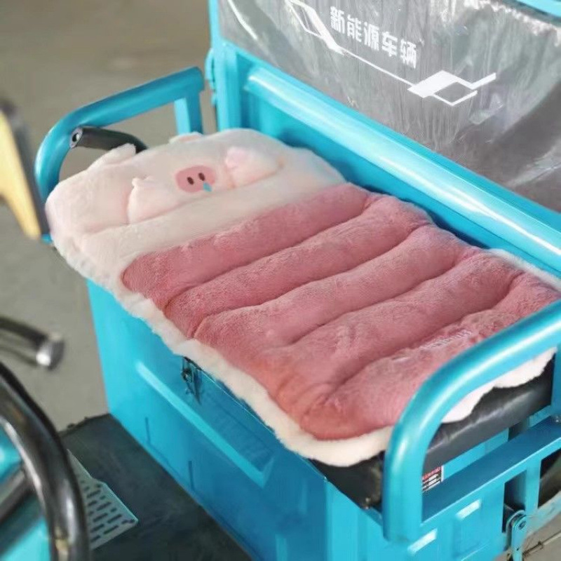 三轮车冬季座套毛绒坐垫保暖加厚电动三轮车改装爱玛金彭新日小刀|undefined