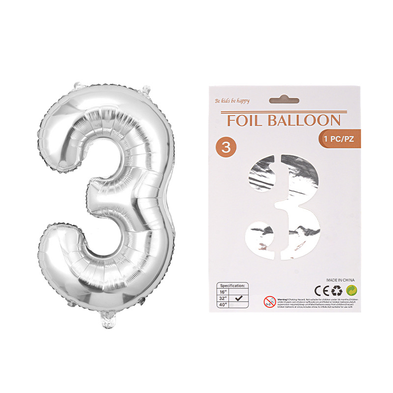 Globo de película de aluminio digital de 32 pulgadas, tarjeta de papel, tapa dura, paquete individual, cuerpo delgado, fiesta digital, globo decorativo flotante