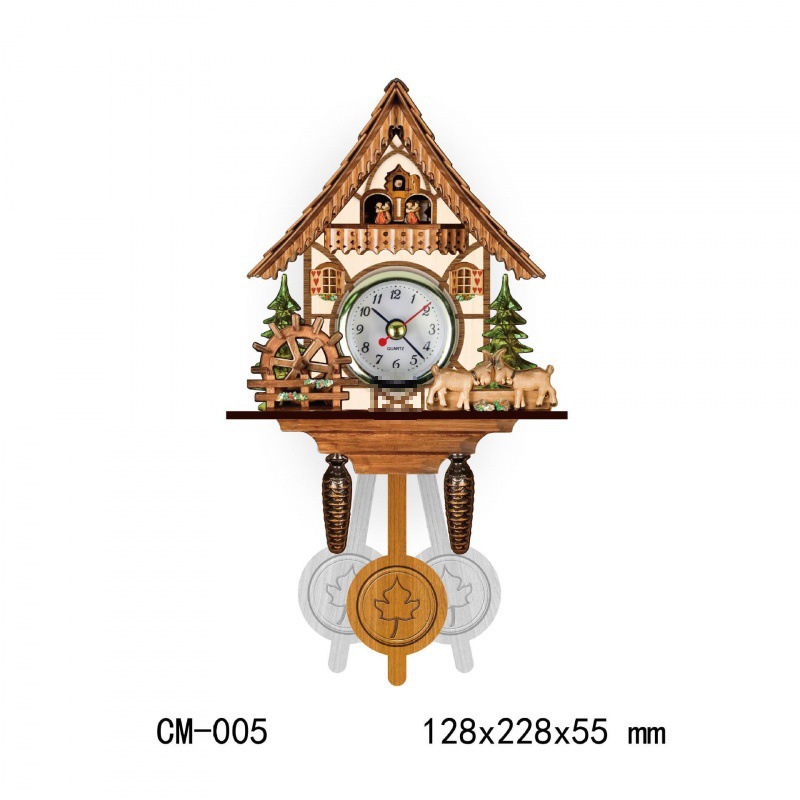 Reloj de madera cuco retro nórdico reloj de pared reloj despertador estilo de sala de estar