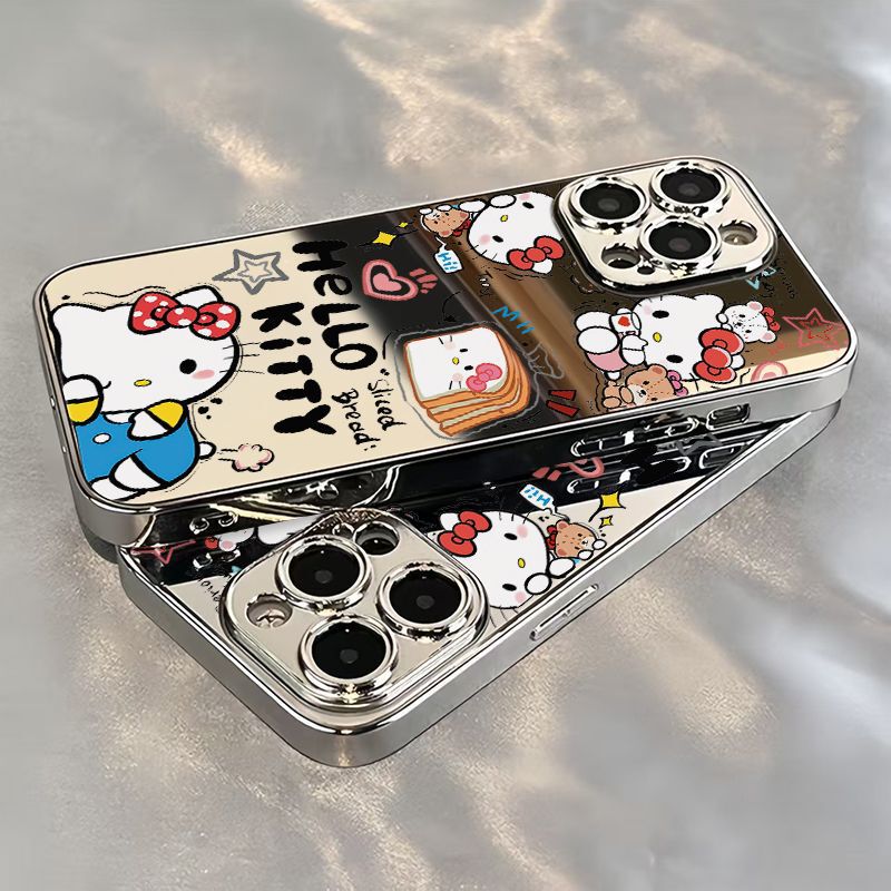 Electroplated mirror toast Kitty bread case suitable for iPhone 17/16/15/14/13 Pro Max/12/11 Electroplated mirror toast Kitty bread case suitable for iPhone 17/16/15/14/13 Pro Max/12/11