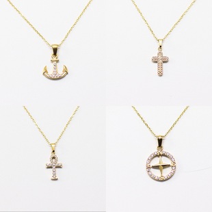 Cross-Border New Stacked Double-Layer Star Compass Necklace for Women Punk Hip-Hop Compass Trendy Cool Disc Pendant Clavicle Chain