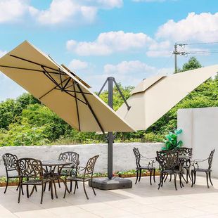 Outdoor Parasol Double Head Roman Umbrella Large Outdoor Umbrella Courtyard Umbrella Villa Garden Sun Umbrella Stall Gangting Umbrella