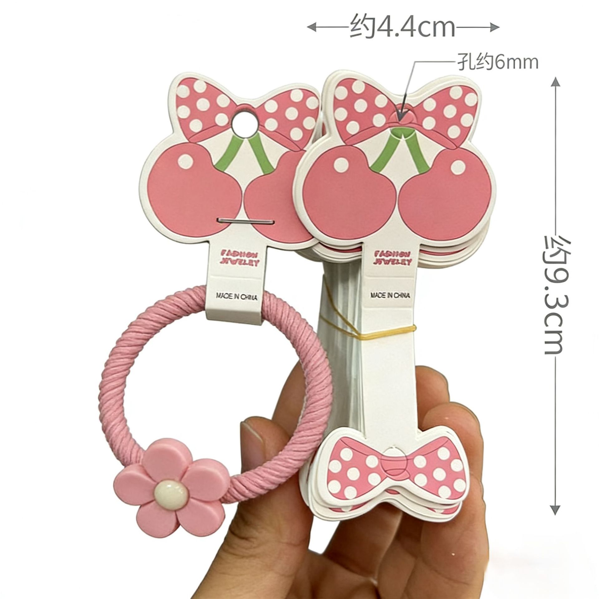 Tarjeta de embalaje de tarjeta plegable especial creativa tarjeta de cuerda de cabello infantil tarjeta de papel de anillo de intestino grueso tarjeta de cabeza de cuerda de papel joyas tarjeta de visualización