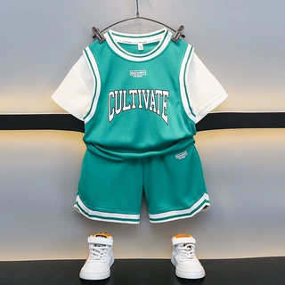 速干运动儿童装男童夏装套装2025年新款夏季篮球服夏款帅气男孩潮
