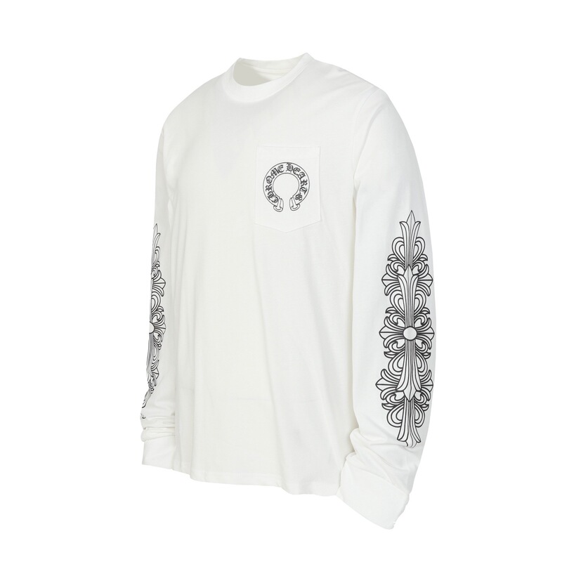 Authentic Chrome Hearts 25ss Scroll Horseshoe Sanskrit Print Long Sleeve T-Shirt