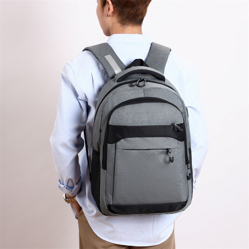 Cross-Border 2025 New Large-Capacity Multi-Layer Backpack Casual Texture Men's Business Bag Travel Leisure Backpack