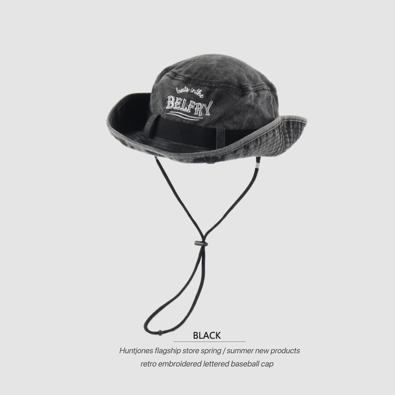 Japonés ins blanco rosa bordado pescador sombrero femenino verano protección solar sombrero acampar al aire libre montañismo sombrero