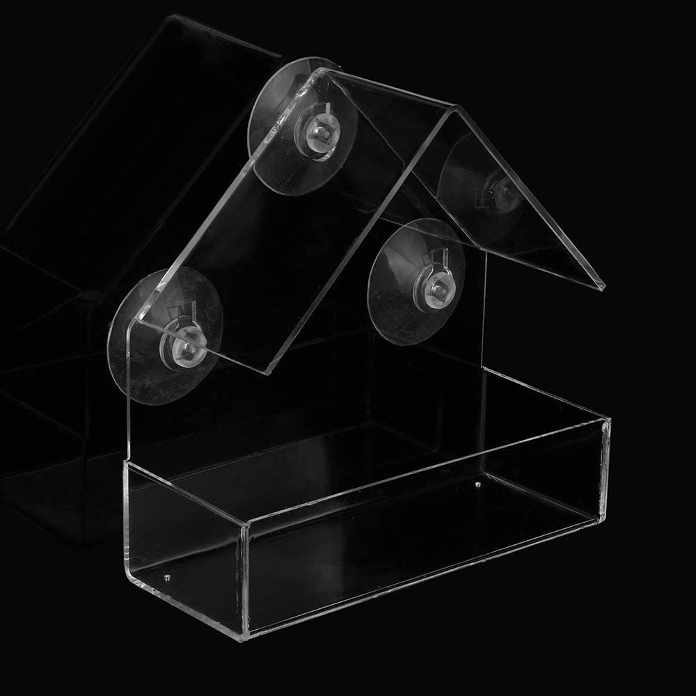 厂家直销创意亚克力透明喂鸟器 小鸟喂食器 亚克力鸟笼