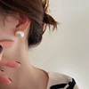 Brand retro accessory from pearl, universal classic earrings, silver 925 sample, Japanese and Korean, wholesale