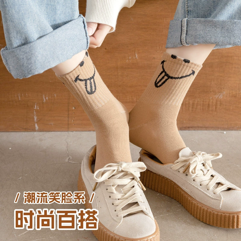 Осенние Cartoon knee socks, средней длины, корейский стиль, оптовая продажа
