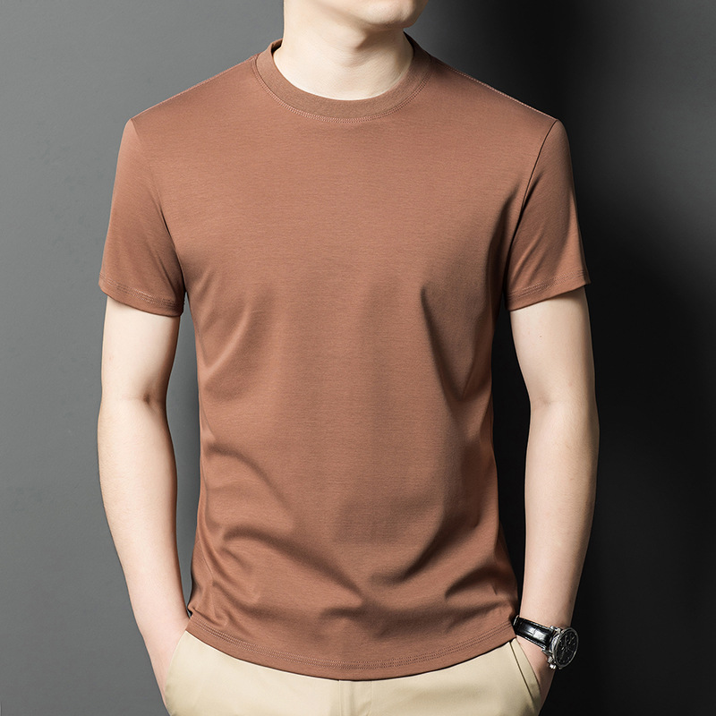 Fashionable cotton thin breathable short sleeve T-shirt for leisure