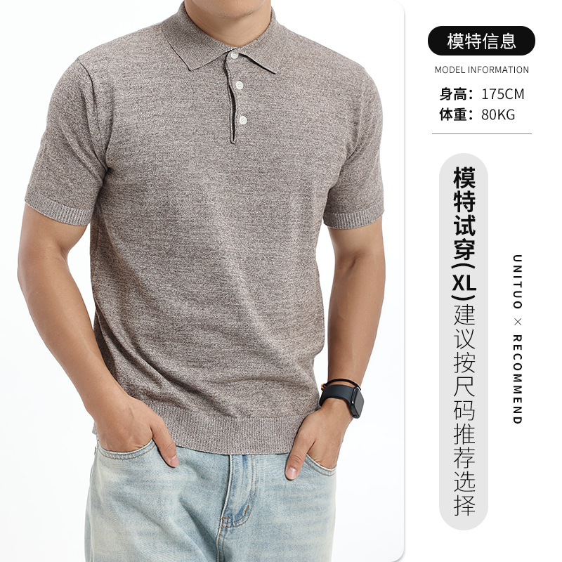 Europa y América transfronterizos algodón jersey polo hombre alto sentido de negocios casual lujo ligero revestimiento polo camisa de manga corta