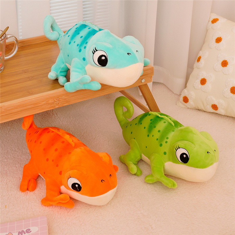 Cartoon Chameleon Doll Plush Toy Cute Simulation Little Lizard Doll Children's Birthday Gift for Men and Women Wholesale