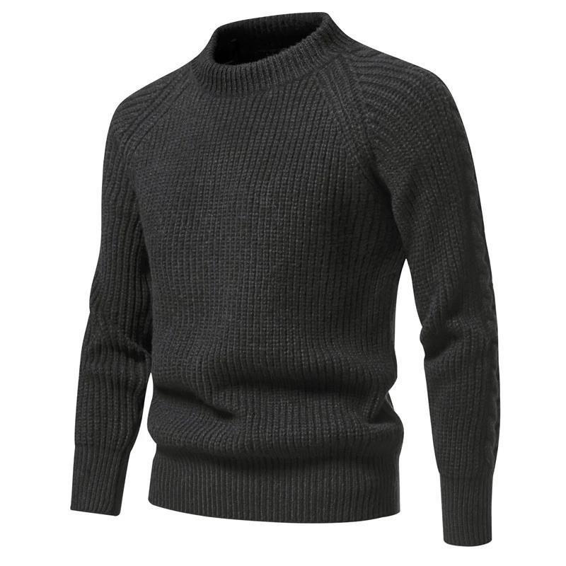 Herren Wollpullover Mit Rundhalsausschnitt Für Herbst Winter_voghion.com