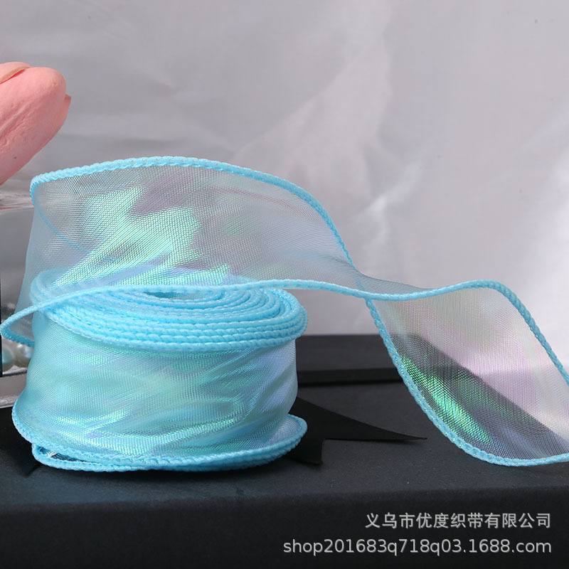 Hilado de cola de pez Symphony Cinta Decoración de pastel Ramo de copia lateral Boleto de flores Tombro de lazo Cinta de hilo ondulado