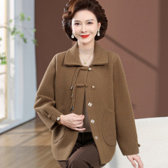 妈妈装秋冬外套针织开衫上衣宽松50多岁中老年女母亲衣服新款高贵