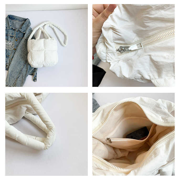 Women's Cotton Filled Cloud Bag, Stylish Padded Shoulder Handbag_voghion.com