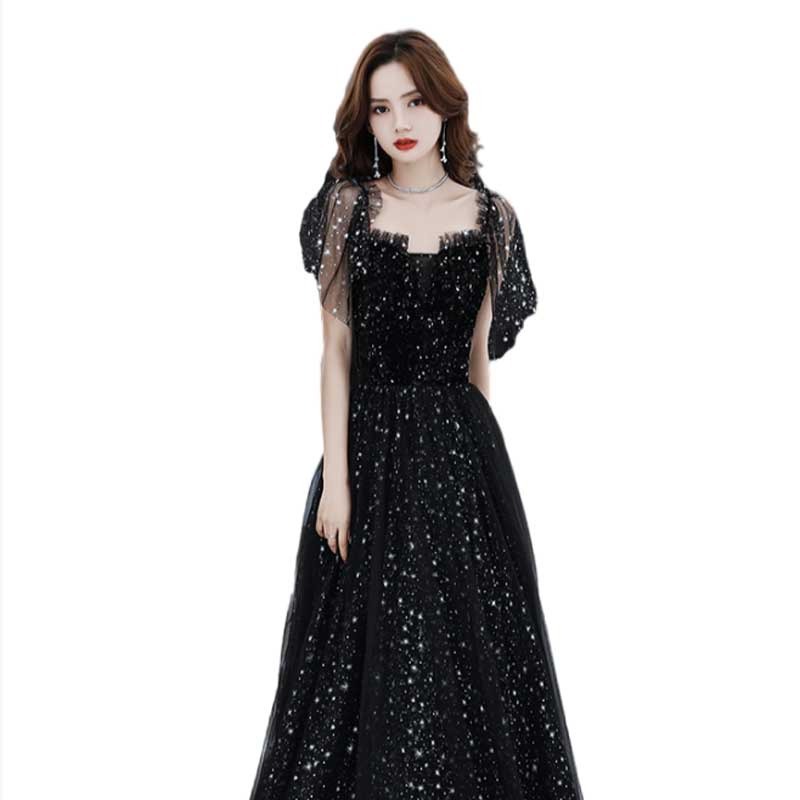 Vestido de noche negro para mujer, vestido de fiesta de alta gama, nuevo estilo de verano 2026, elegante, de alta gama, lujo discreto, exclusivo. image 6