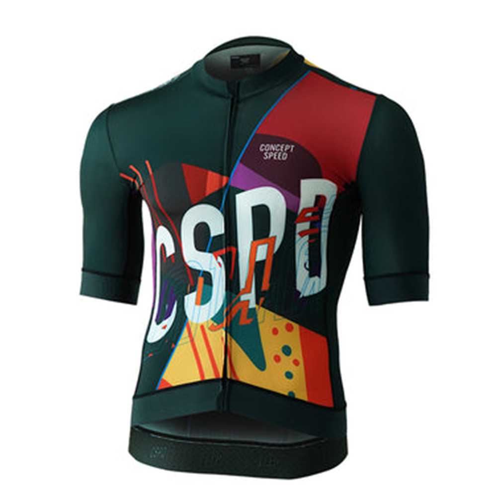 Cspd Cycling Men's Cycling Clothing Road Bike Short-Sleeved Quick-Drying Top Mountain Bike Equipment Breathable and Quick-Drying