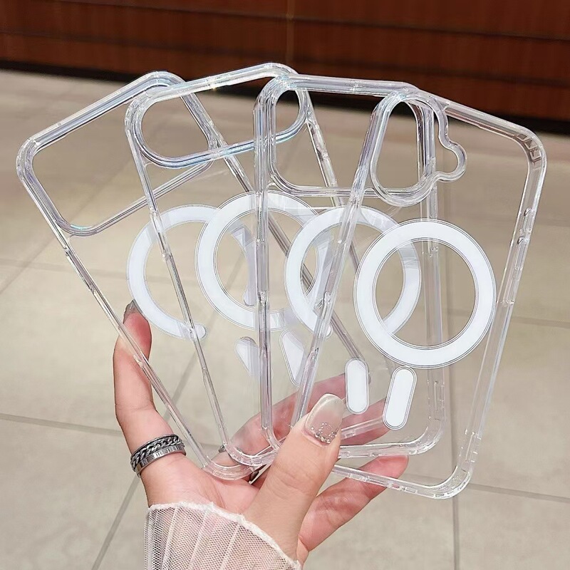 Magsafe Magnetic Suction Is Suitable for Apple 17 New Mobile Phone Case Iphone16 Acrylic 15Pro Simple 14 Transparent