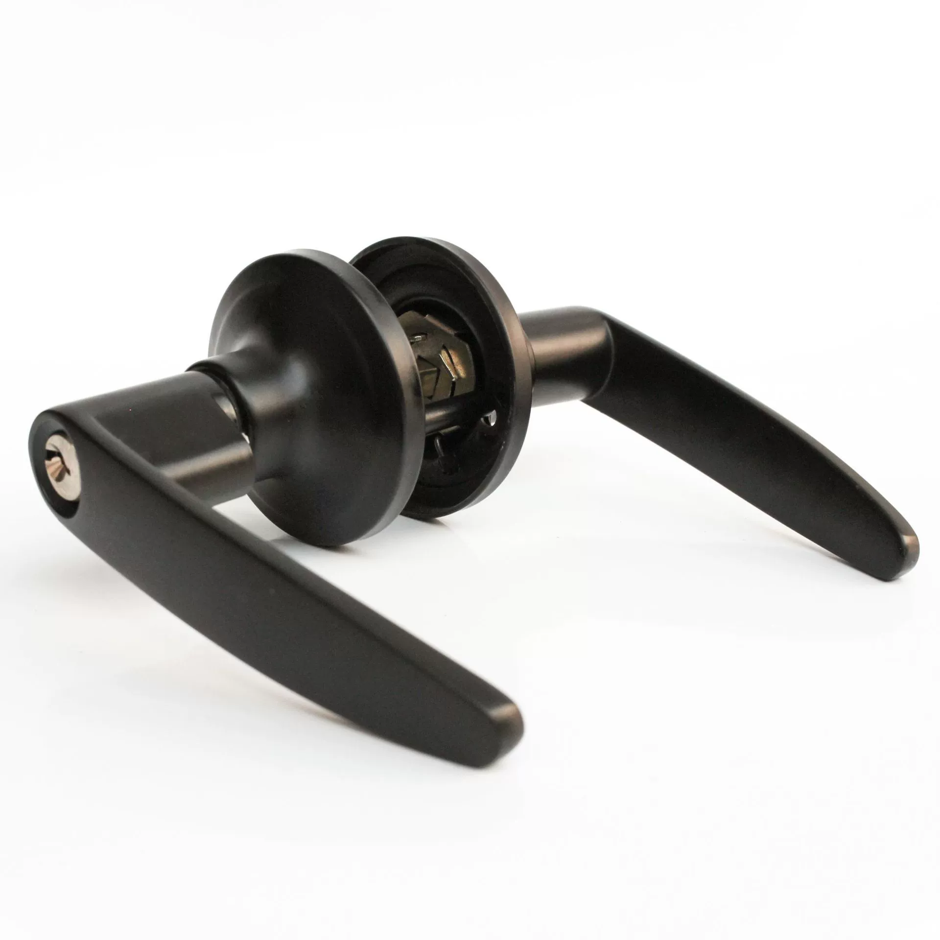 Производитель цинковый сплав из нержавеющей стали черный трехполюсный Ручка Дверной замок внутренняя дверь спальни ванная комната деревянная дверь Противоугонная дверь