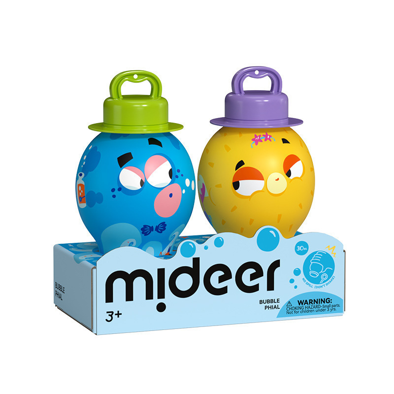 Mideer Milu 泡立てしないバブルカップ 赤ちゃん用バブル吹き水加工品 おもちゃ 子供用 2歳+手持ちバブルスティック|undefined