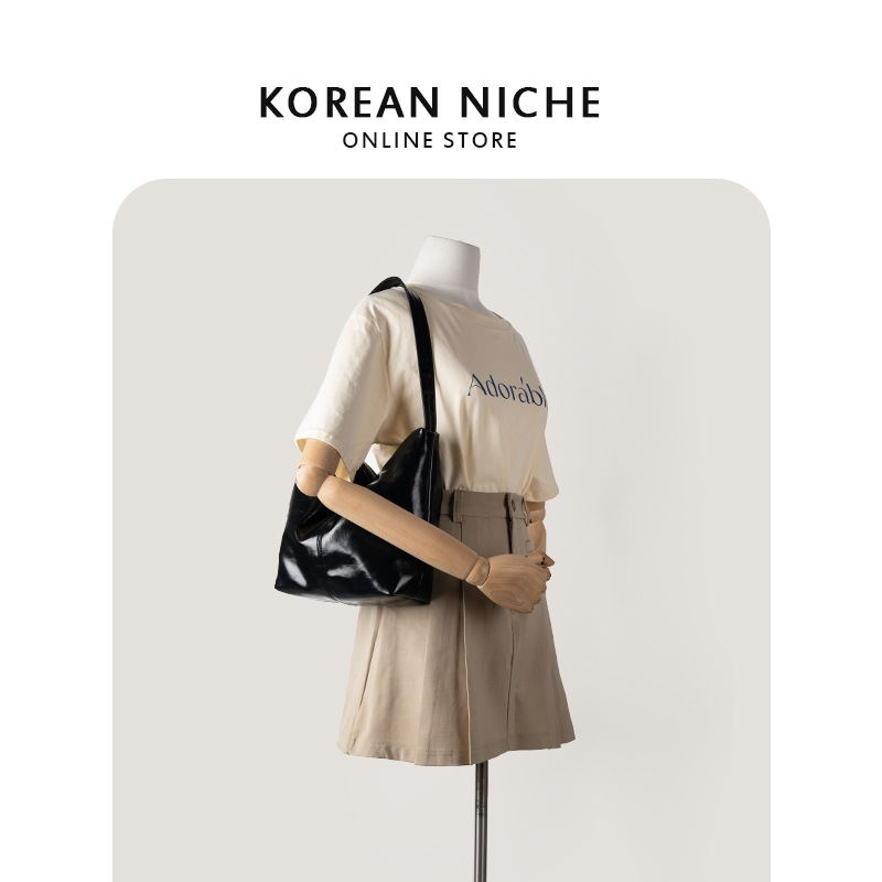 Bolso de hombro tipo bandolera de cuero suave, estilo minimalista y perezoso, versión coreana 2024 para mujer_voghion.com