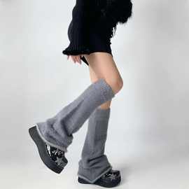 日系jk袜套堆堆袜女韩版秋冬及膝小腿水貂绒袜子喇叭中筒原宿风