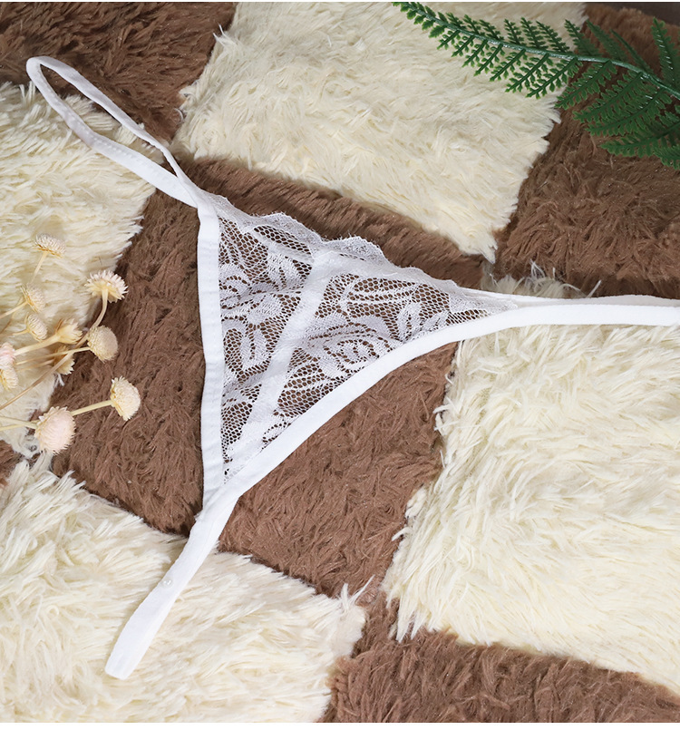 White Lace Thong Panties for Women, One-Size-Fits-All Sexy Lingerie — detail image 17